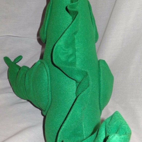 Dinosaur Green Felt Handmade Plush Stuffed Animal - Picture 7 of 8